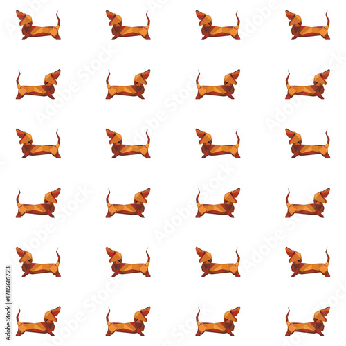 Seamless pattern with dachshound dog. Vector Illustration 