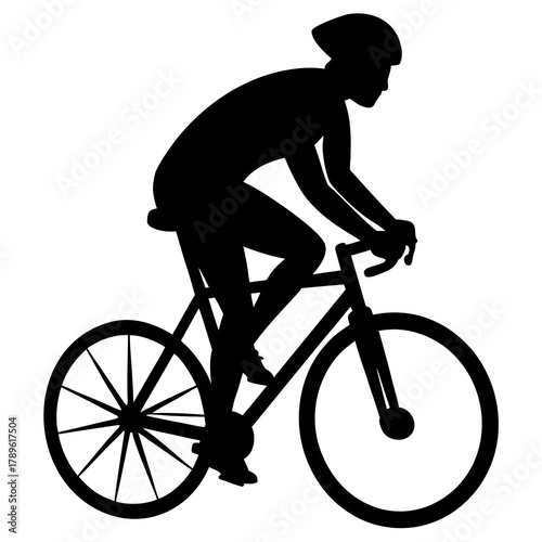 silhouette of a cyclist