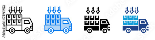 Consolidation icon set multiple style collection