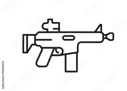 black outline gun icon clip art preview