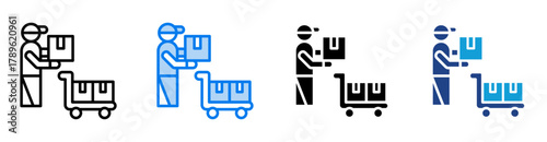 Delivery icon set multiple style collection