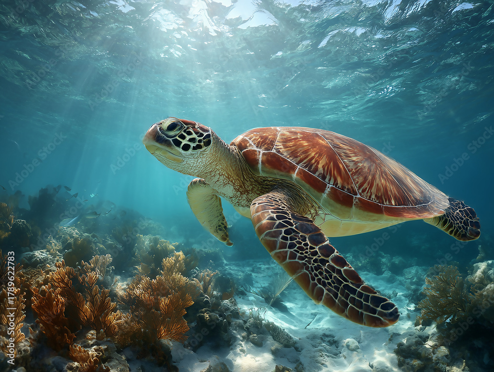 Fototapeta premium Underwater Paradise of Vibrant Coral Reefs