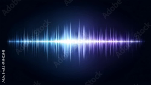 Abstract sound wave visualization with blue and purple color scheme