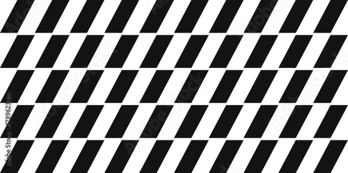 Diagonal black and white stripe optical illusion pattern background creating a dynamic geometric visual effect with motion perception, perfect for modern design and abstract art concepts.