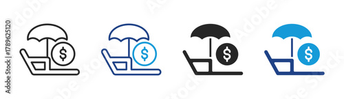 Digital Insurance icon set multiple style collection