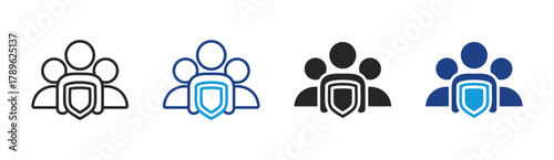 Financial Protection icon set multiple style collection