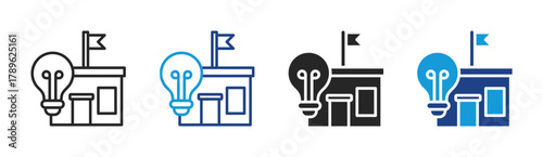 Innovation Lab icon set multiple style collection