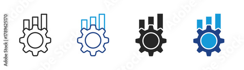 Data Analytics icon set multiple style collection