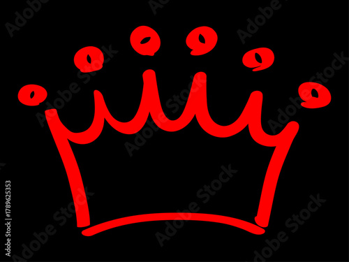 マーカーラインで描いたシンプルな王冠のアイコン