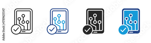 Smart Chip icon set multiple style collection