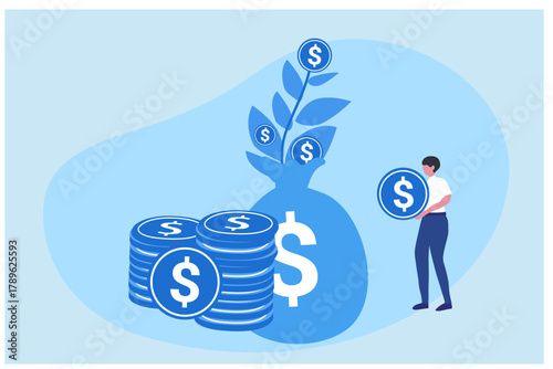 Increase your revenue and investment money vector illustration

