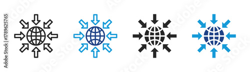 Global Connect icon set multiple style collection