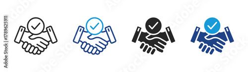 Business Agreement icon set multiple style collection