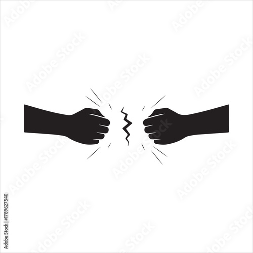 Two Fists Clashing Creating a Crackling Force Field Illustration