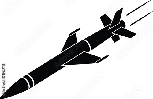 Missile projectile aerospace defense systems drone vector illustration
