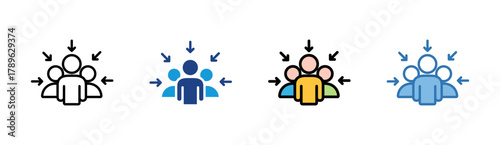 Team Focus icon set multiple style collection