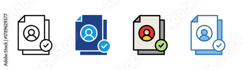 Profile Verify icon set multiple style collection