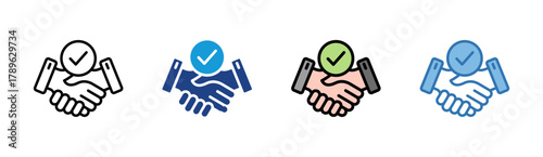 Business Agreement icon set multiple style collection