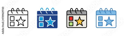 Event Planner icon set multiple style collection