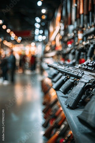 Rifles on display in a shop