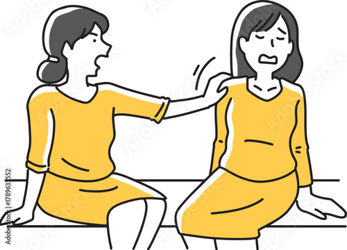 説教される女性