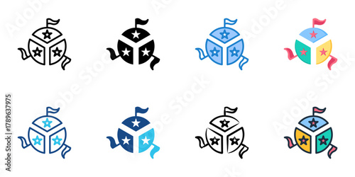 Political party icon set multiple style collection 
