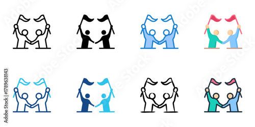 Bipartisanship icon set multiple style collection 
