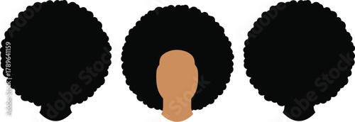 Afro hair vector illustration curly hairstyle black woman design