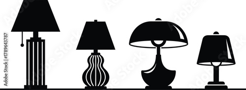 Collection of decorative table lamps lighting home decor design