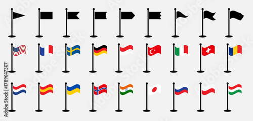 Flag icon. Flags of the world. Collection of flags. World flags. Vector icons