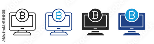 Crypto  icon set multiple style collection