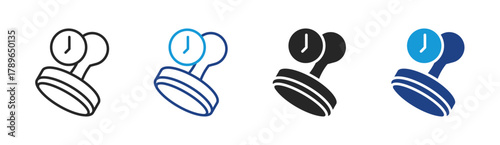 Stamp icon set multiple style collection