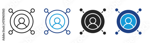 Network User icon set multiple style collection