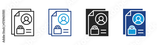 Secure Profile icon set multiple style collection