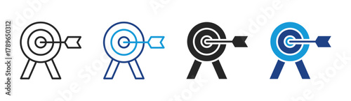 Target Aim icon set multiple style collection
