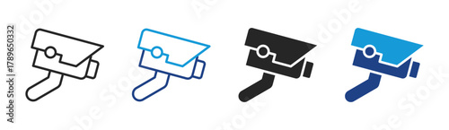 Cctv Camera icon set multiple style collection