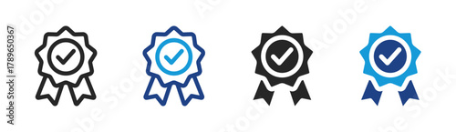 Award Badge icon set multiple style collection
