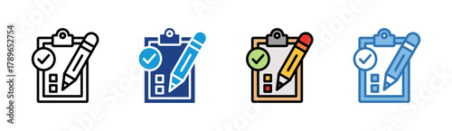 Survey Form icon set multiple style collection