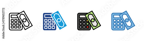 Finance Calculate icon set multiple style collection