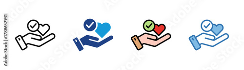 Charity icon set multiple style collection