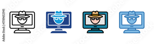 Cyber Spy icon set multiple style collection
