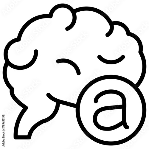 Brain Language Icon
