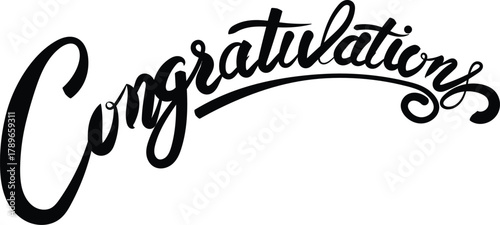 Vector art of congratulations calligraphy text