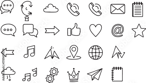 Icons for communication and social media applications