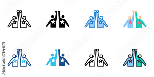 Political activism icon set multiple style collection 
