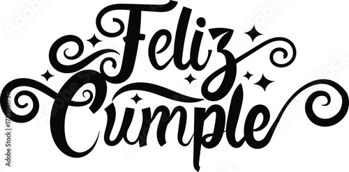 Vector art of feliz cumple text