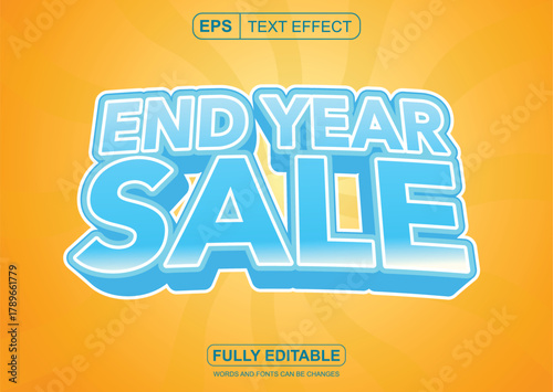 End Year Sale Editable Font with yellow background. graphic resources for your festive and attractive end of year promotional needs