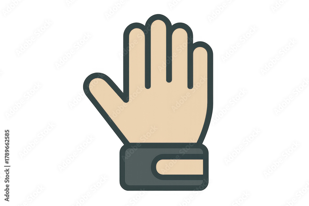 Obraz premium Human hand in an open palm position, creating a clear stop or warning signal. Also representing welcome and high five