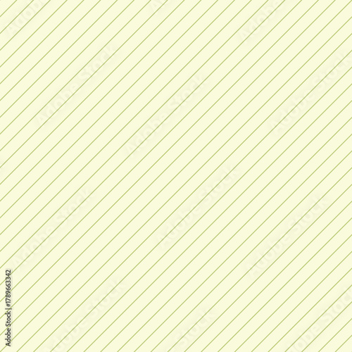 Seamless vector of soft lime diagonal stripes on pale cream background, ideal for design projects.