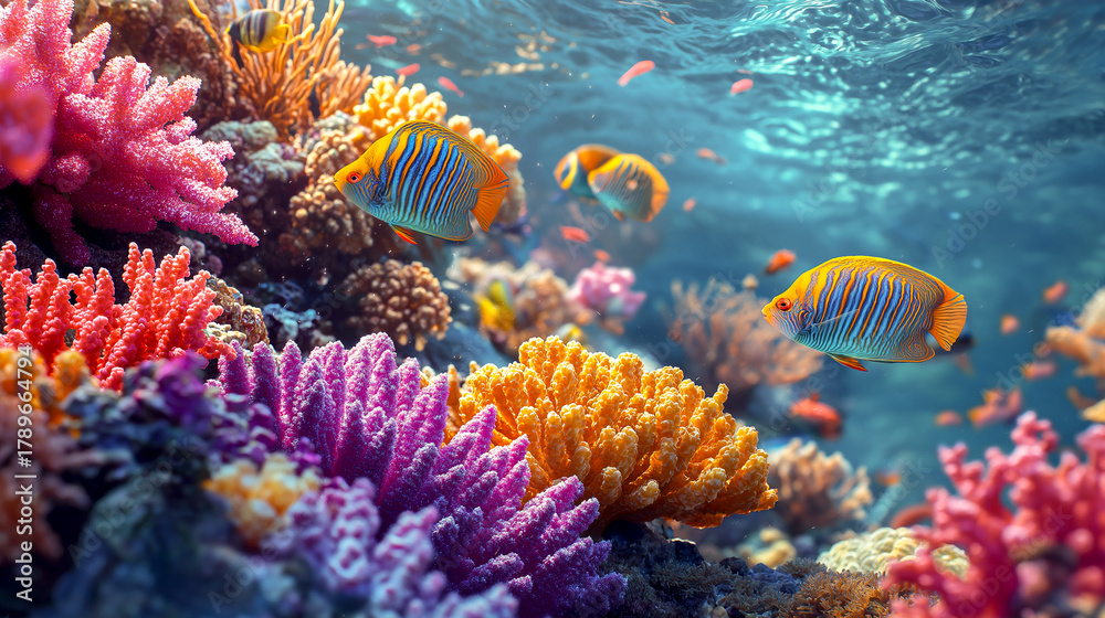 Fototapeta premium coral reef with fish